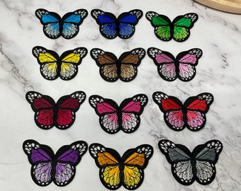 URROMA 9-Piece Butterfly Iron-On Patches - Colorful Heat Transfer Decals For DIY Clothing