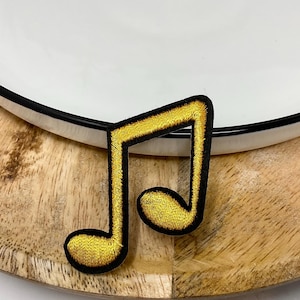 MUZIEKNOOT Geborduurd IJZER op Patch IJzer Hittelijm Muzieknoot, Versiering Ornament Gitaar Muziekinstrument G-sleutel