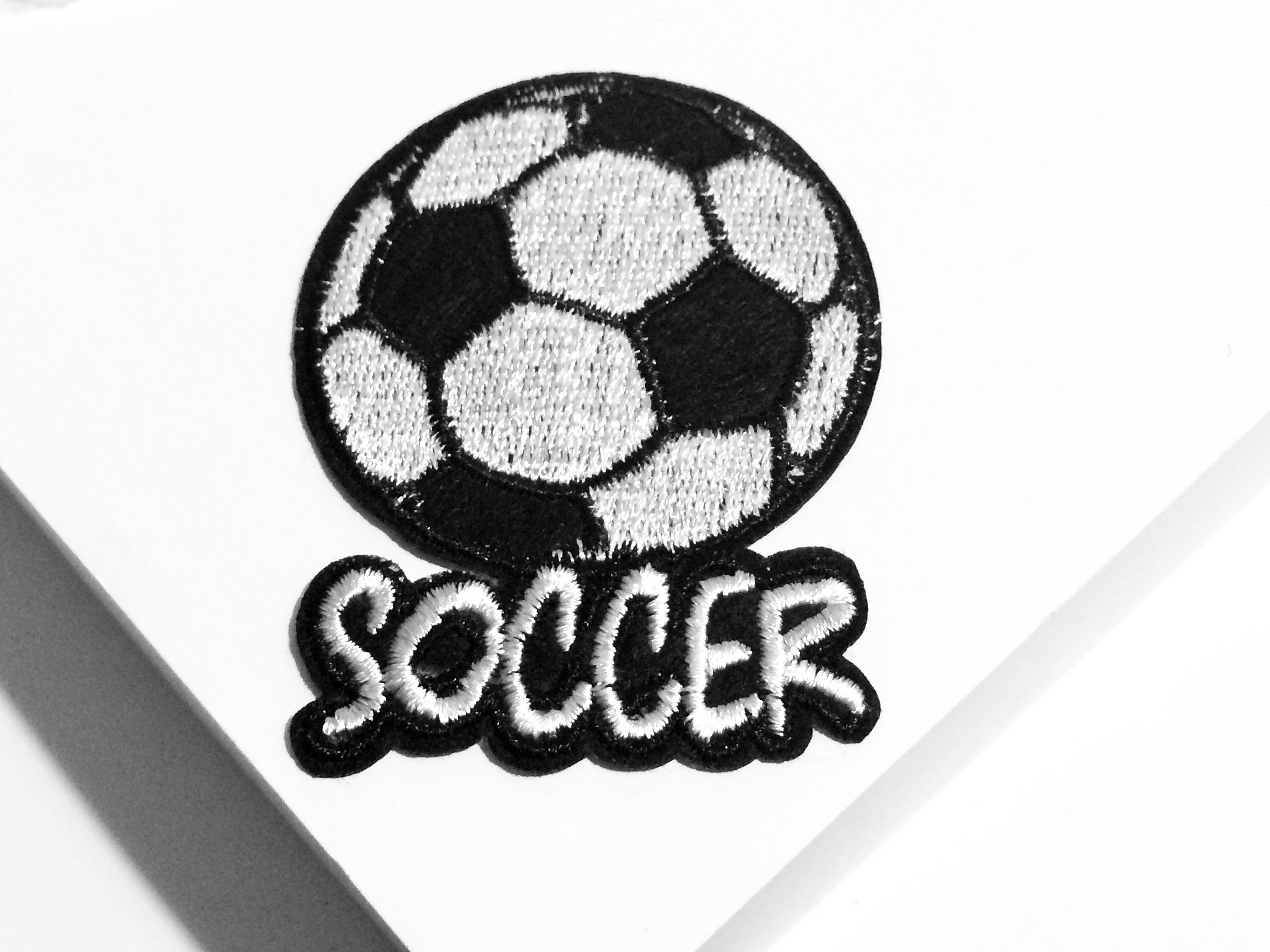 2 Football Iron on Patches, 5cm Soccer Ball Sew on Patch, Embroidered  Fabric Appliques, Embroidery Craft Supplies 