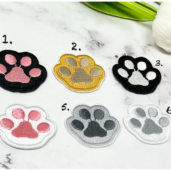 Embroidered IRON on PATCH Paw print Pet Patches Heat Adhesive Backing Do It Yourself Decoration Adornment Embellishment Cat Dog Patches