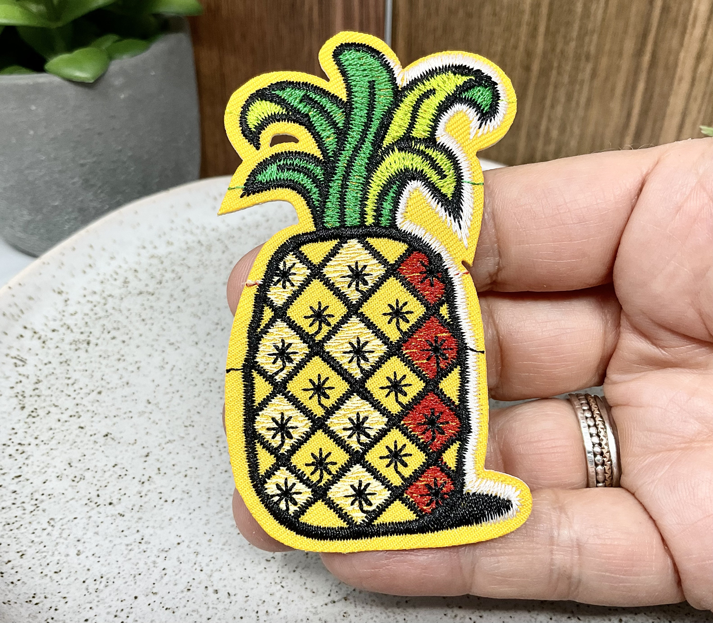PINEAPPLE Embroidered IRON on PATCH Patches, Funny Pineapple Fruits ...