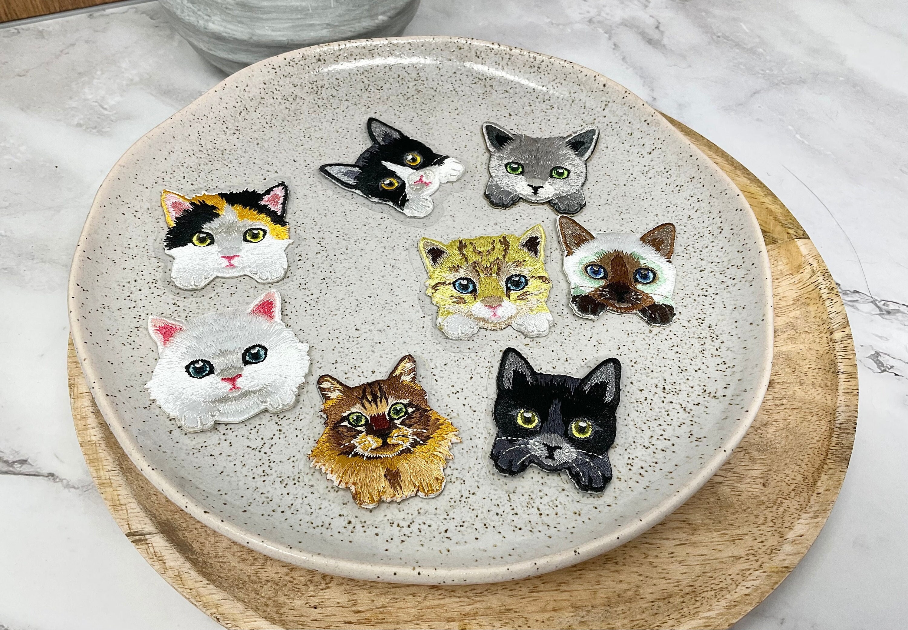 CAT POCKET Embroidered IRON on path, Pussy Kitten Kitty Cat Heat Adhesive, Paws Pet Animal Patches, Small badge Applique Animal, Fur animal