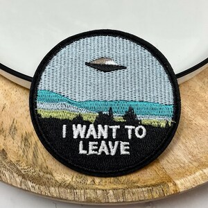 Embroidered IRON ON PATCH Iron Heat Adhesive Get Lost Adventure Traveling Decoration Adornment I Want to Leave Ornament Forest Trees