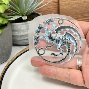 DRAGON Vinyl IRON on PATCH Three Heads Heat Adhesive Backing Vinyl patches Animal Decoration Iron on transfer Ready to Press Decal Sticker