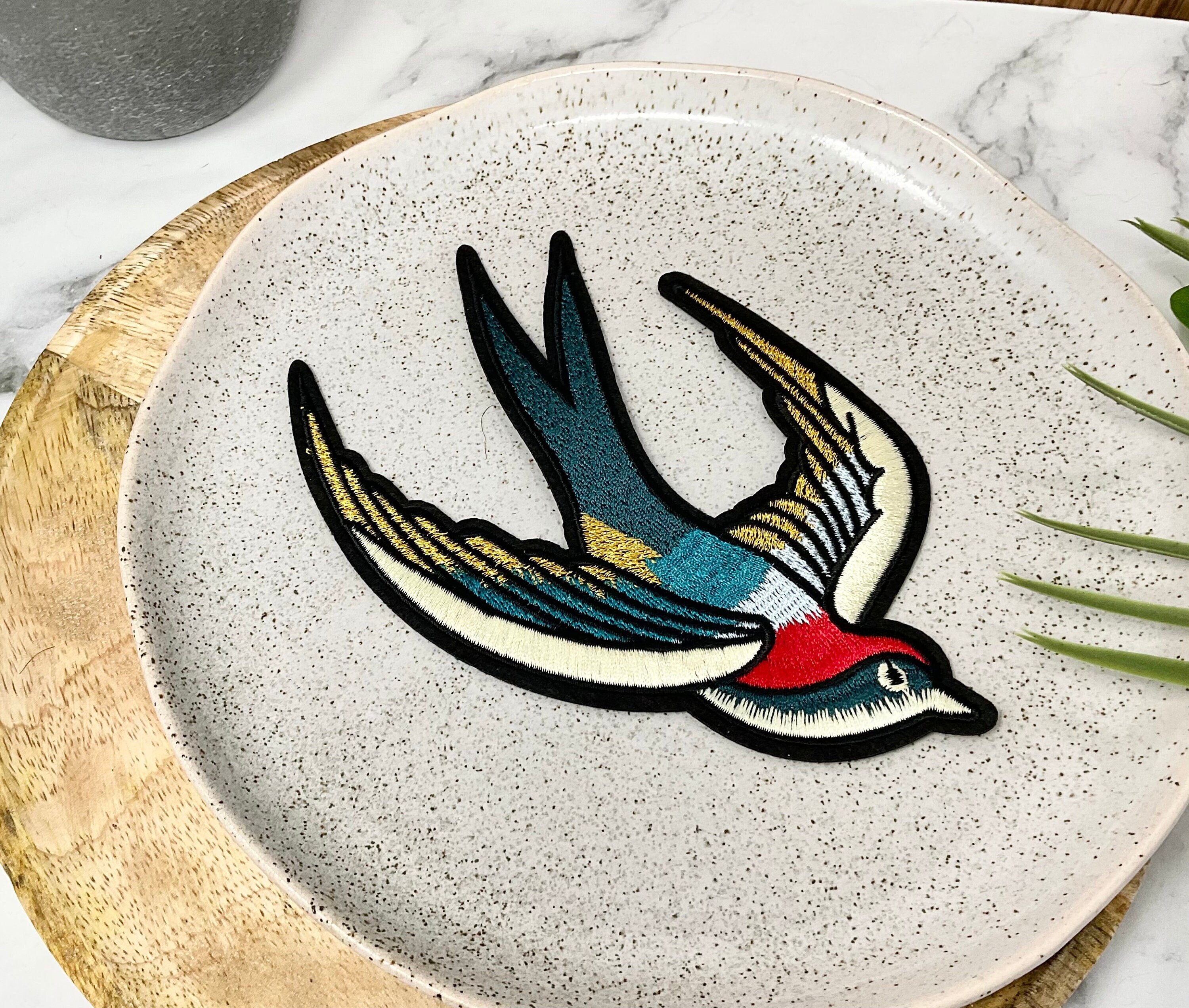 an37☆Adler Aufnäher Bügelbild Applikation Patch Eagle Flicken Vogel 9,5 x 8,5 cm