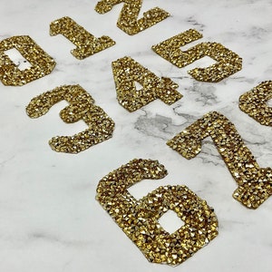 RHINESTONE 3D NUMBERS Iron on, Personalization Clothe, High Quality Numbers Writing One Two Three Four Five Six Seven Eight Nine Party