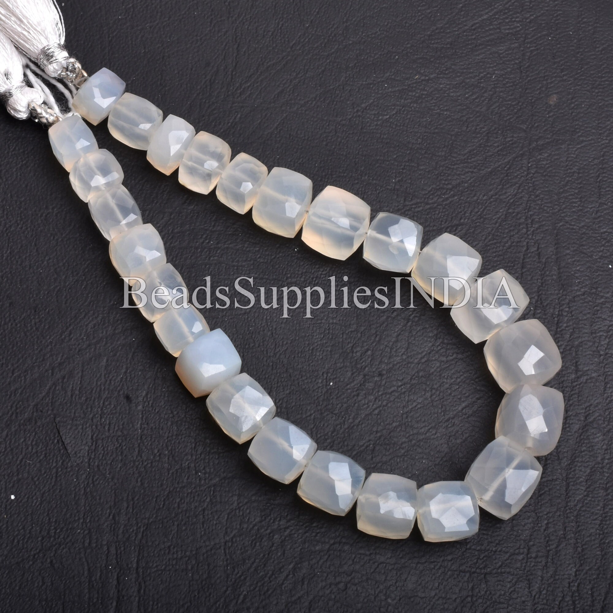 3D White Chalcedony Beads Shape Beads Chalcedony Gemstone | Etsy