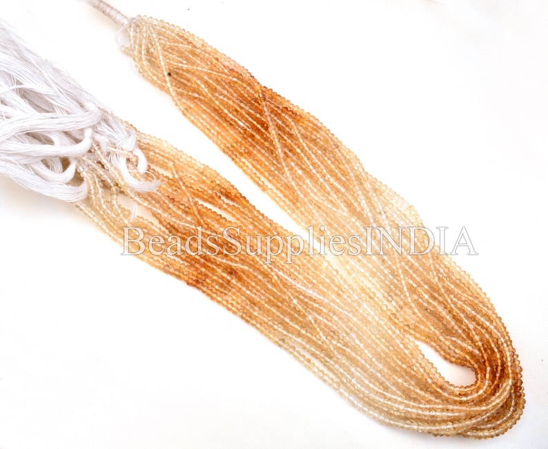 13 Inches Beads Strand Citrine Beads Rondelle Shape Beads Natural Faceted Citrine, Natural Shaded Citrine Beads Faceted Rondelle Beads