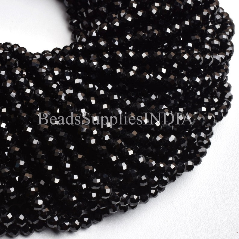 Natural Black Spinel Gemstone Round Shape Beads,Black Spinel Beads Faceted Beads 4mm Beads Micro Cut Bead Round Beads