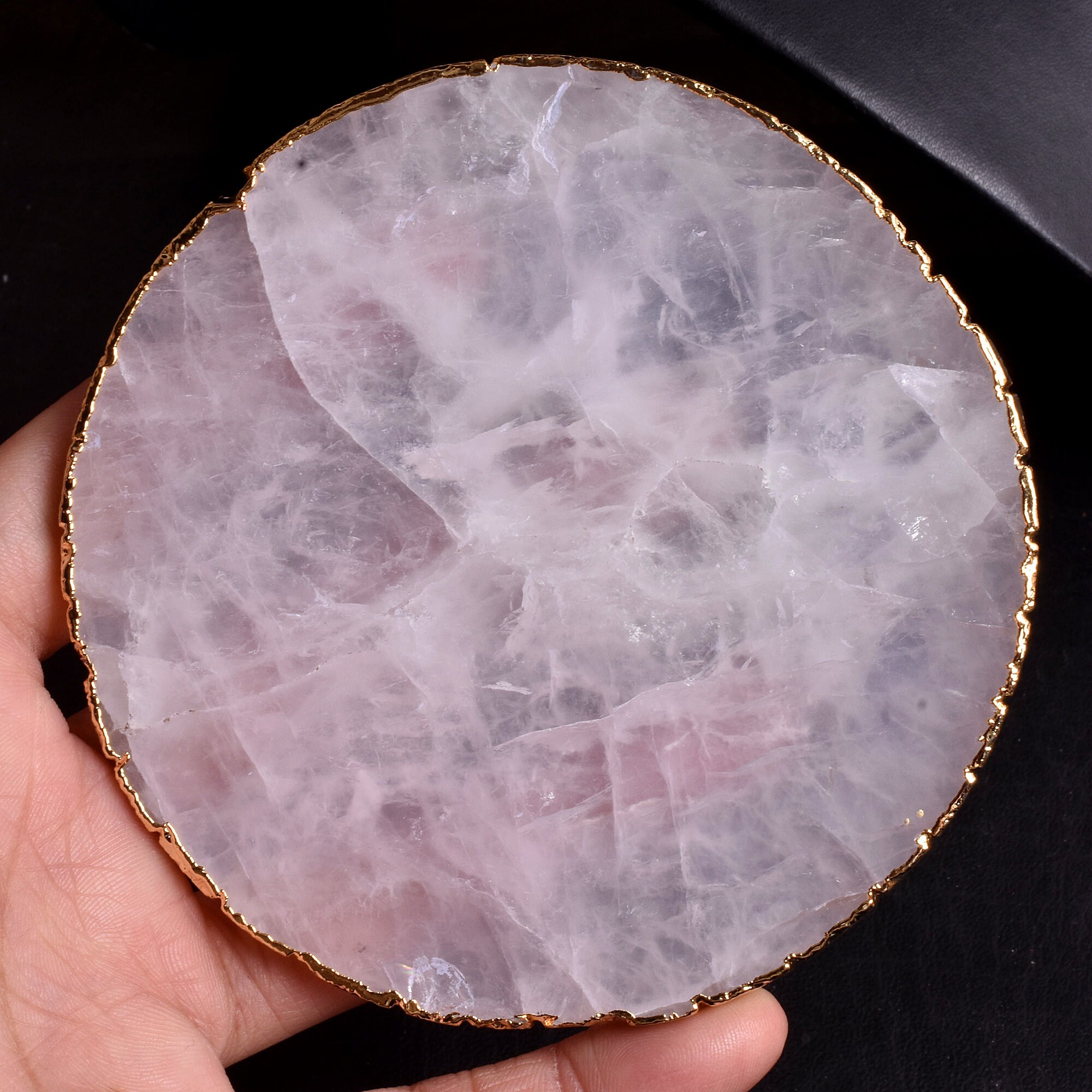 Rose Quartz Coaster Smooth Plain Coasters Quartz Coaster Etsy