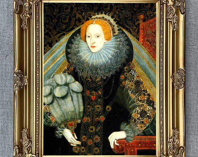 Fine Gilt Framed Lithograph - Portrait of Queen Elizabeth 1 - Etsy