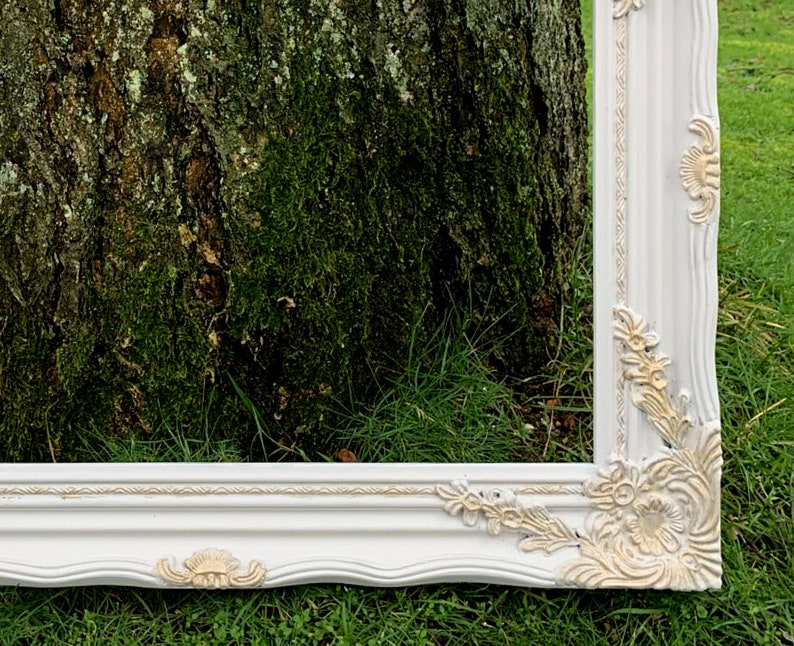 Fine Ornate Rococo Antique White & Gilt Wood and Plaster Picture Frame ...