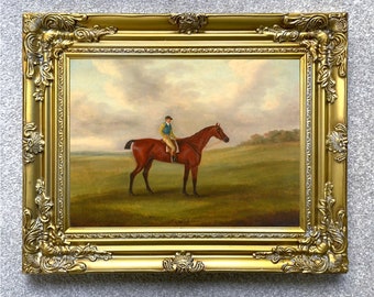 A Fine Lithograph on Canvas of the Racehorse "Hambletonian" aft. Sartorius