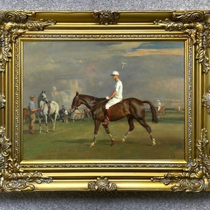 Fine Lithograph on Canvas of a Polo Player after A.J.Munnings