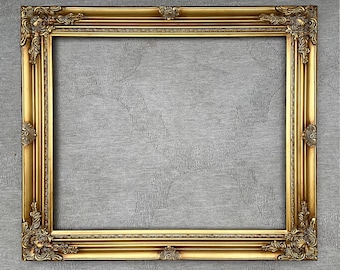 ヴィンテージバロックスタイルの装飾的な金と白の額縁 5x7インチ