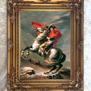 Exquisites Ölgemälde Druck auf Leinwand - Porträt eines Napoleon auf Marengo