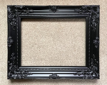Stunning Ornate Rococo Ebonised Black Gesso Gallery Frame