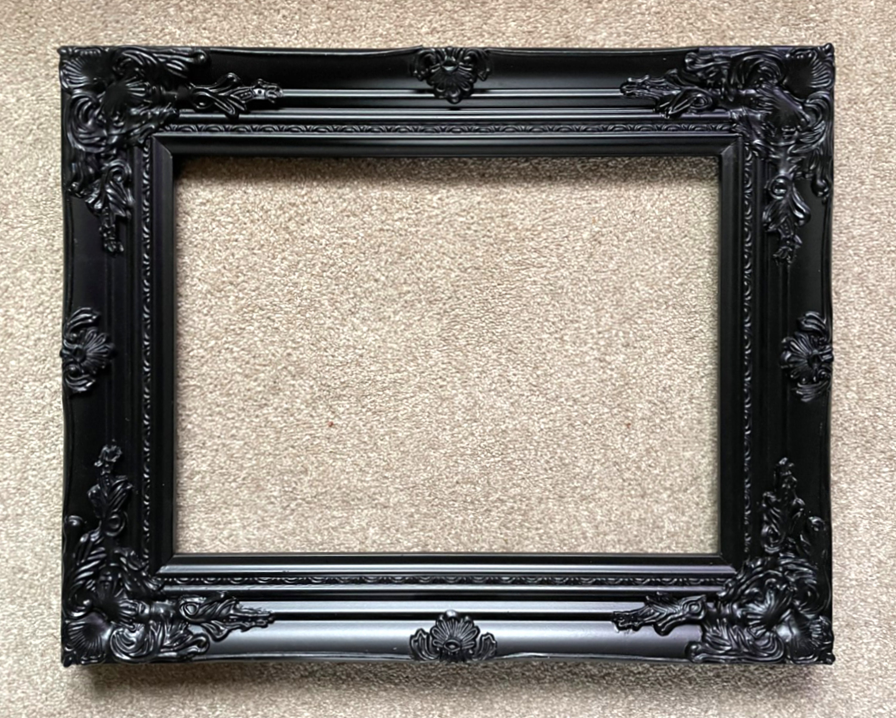 Stunning Ornate Rococo Ebonised Black Gesso Gallery Frame Etsy