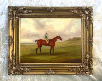 The Racehorse "Hambletonian" aft. Sartorius - Ornate Framed Oil Painting Print on Canvas