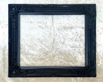 Fine Ebonised Black Rococo Wood & Plaster Frame