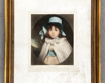 Superbo raro mezzotinta colorata vittoriana del XIX secolo "Nonna" 1894 di T.G.Appleton (1854-1924) a poppa. Giorgio Morland