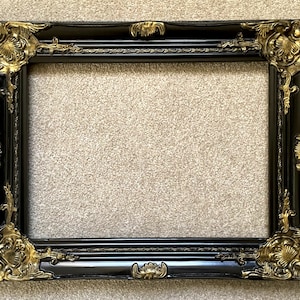 Fine Black & Gold Ornate Rococo Gilt Gesso Gallery Frame