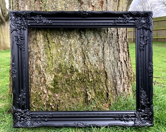 Fine Ebonised Black Rococo Wood & Plaster Frame