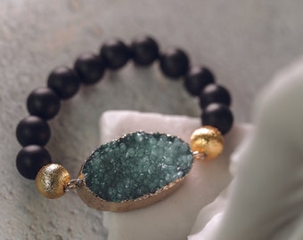 Green Druzy Bracelet - Druzy Bracelet - Druzy Jewelry