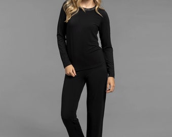 Stella Bamboo Pajama Set - Womens Sleepwear - With Satin-lined Edges