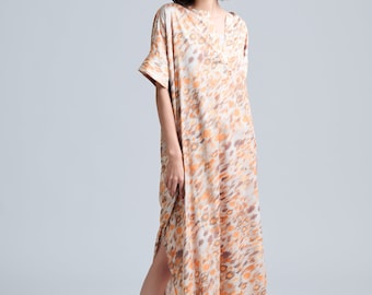 Comfy Kaia Caftan Nightgown Pajama - Ultra Luxe Women's Caftan Dress - Women Soft Satiny Pajama Dress - Lounge & Sleepwear