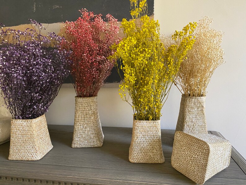 Woven Seagrass Vase Woven Basket Flower Vase Adorable Etsy