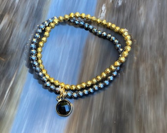 EMF Protection Hematite Bracelet Set  - Hematite Bracelet for EMF Protection - Hematite Jewelry For Women