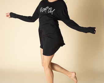 Super Soft Bamboo Night Owl Nightgown Pajama Shirt Dress - Bamboo Nightowl Pajama Dress Shirt