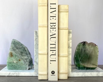 Natural Agate Book Holders - Natural Stone and Marble Elegant Book Holder End - Beautiful Agate Book Holders