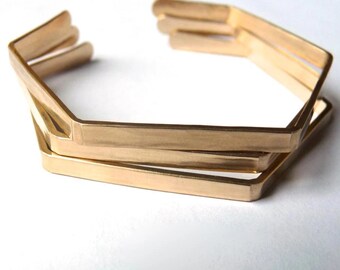 Trendy 18k gold plated Matte Geometric Bracelet - Hexagon Women and Girls Fashion Bracelet