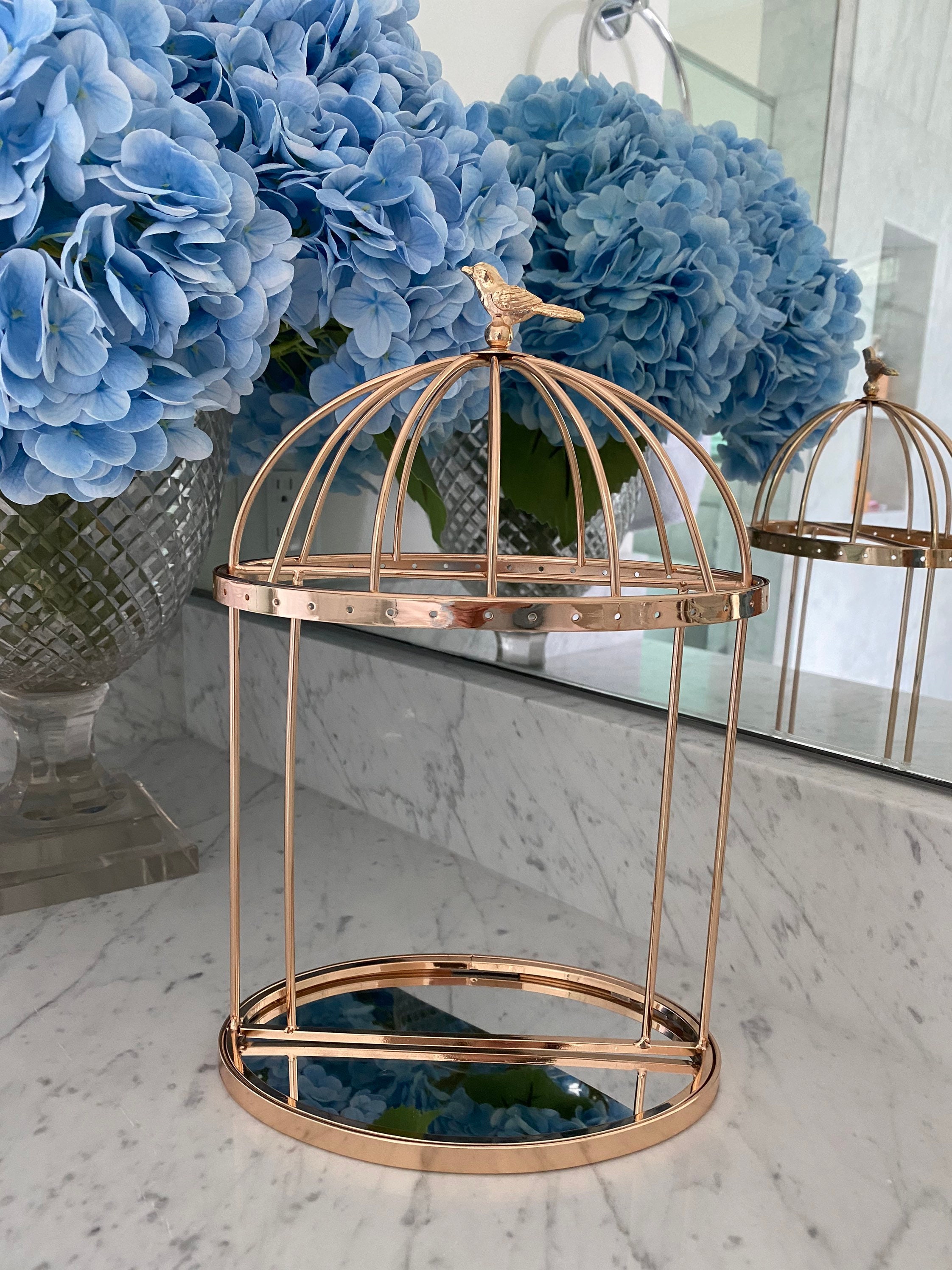 Beautiful Quality Bird Cage Jewelry Holder Rose Gold Color Etsy UK
