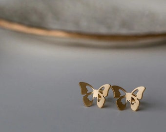 Butterfly Stud Earrings - Butterfly Earrings - Minimalist Earrings