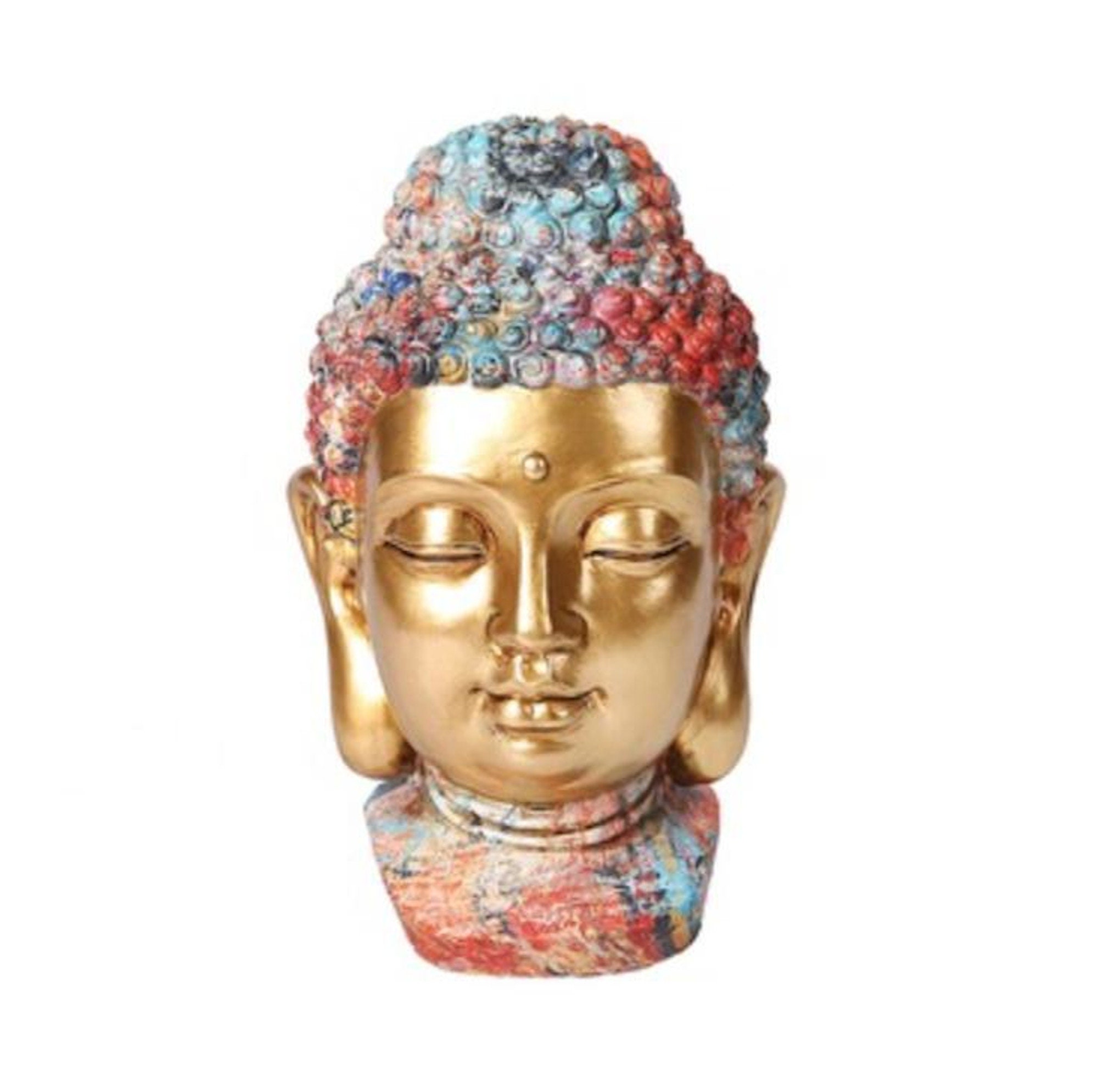 Zen Buddha Head Statue - Gold Resin Buddha Sculpture - Perfect Buddha…