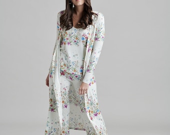 Emma Floral Print Pajama Ultra Soft Bamboo Cotton Women's Pajama Set Women's  Soft Comfy Sleepwear Fashion Ninezen Pajamas Bamboo 