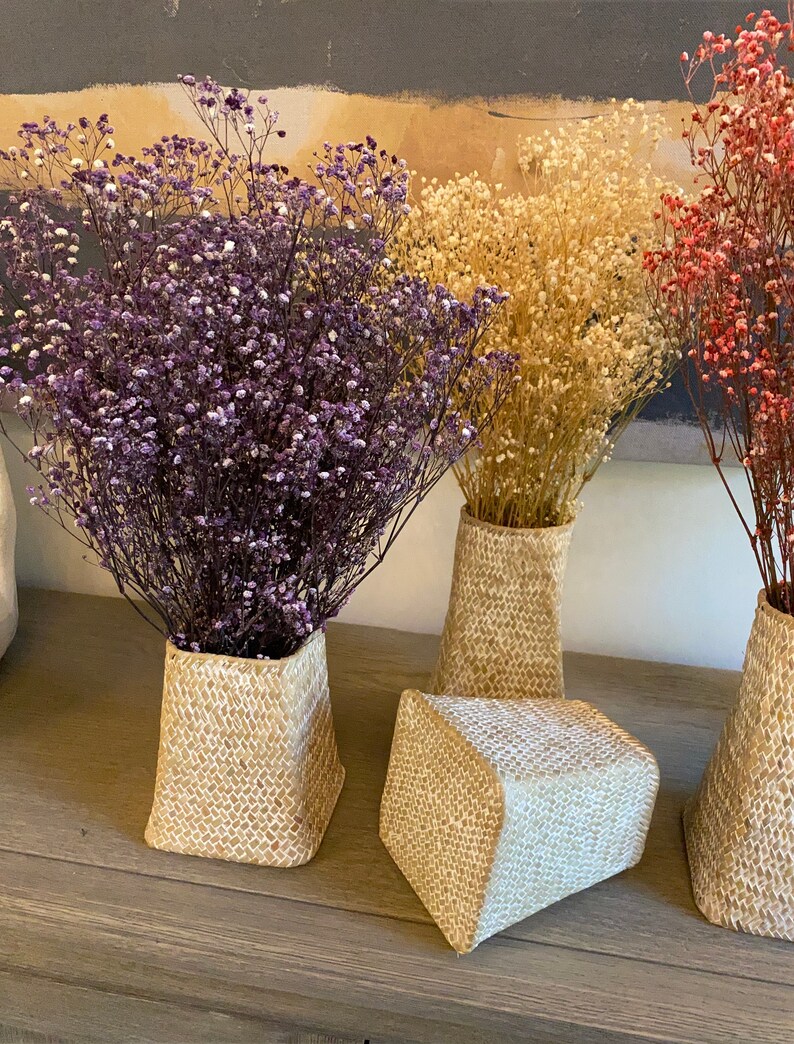 Woven Seagrass Vase Woven Basket Flower Vase Adorable Etsy