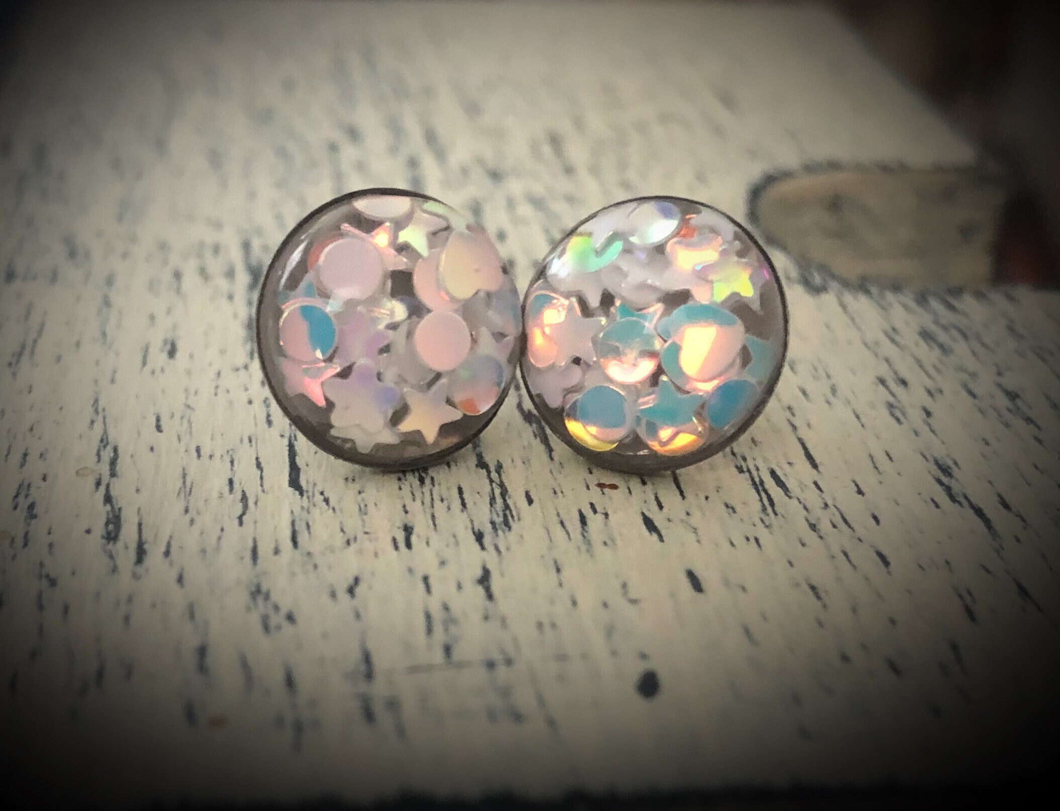 Holographic Kawaii Stud Earrings Kawaii Jewelry Kawaii Etsy