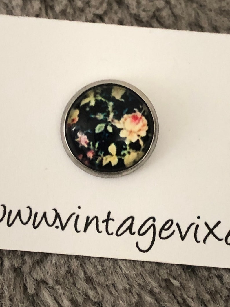 Ready To Ship gift Cottagecore Jewelry Gifts For Her Stainless Steel Roses 12mm Victorian Black Floral Stud Earrings Minimalist