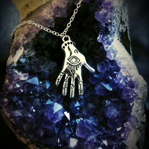Palmistry Hand Necklace, Witchy Necklace, Witchy Jewelry, Tattoos, Palm Reader, Mystic