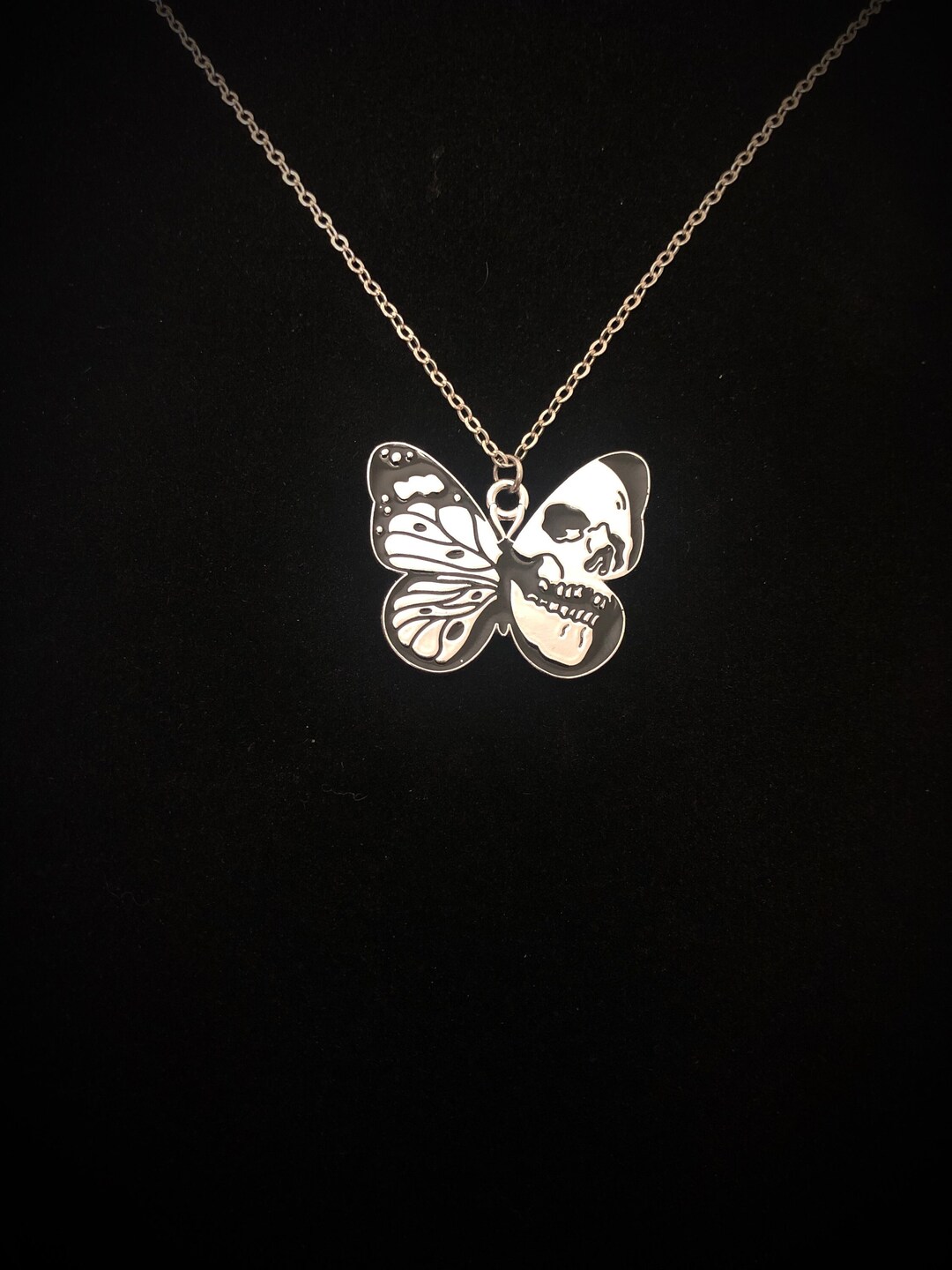 Twilight Gothic Butterfly Earrings - Gunmetal