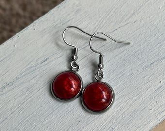 Blood Drop Dangle Earrings, Gothic, Hypoallergenic Stainless Steel, Vampire Jewelry