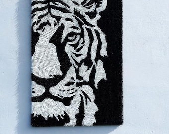 Silicone Tiger original  contemporary art 3d painting animal portrait wild life painting