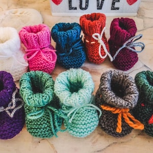 Knitted baby booties