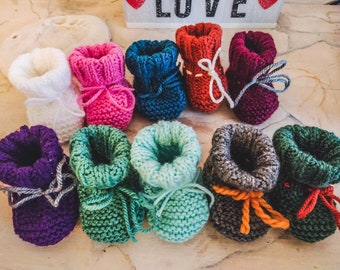 Knit baby slippers