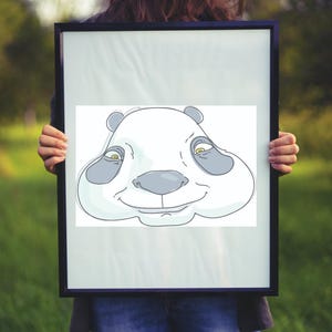 Dibujo abstracto de un lindo panda (96611476) Arte digital para descargar e imprimir.