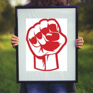 America Patriotic Fist Rights Protest Proud Citizen Cartoon- Solo 495304923 Digital Art Download Prints